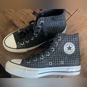 Converse Chuck Taylor Black and Gray Patterned Sneakers